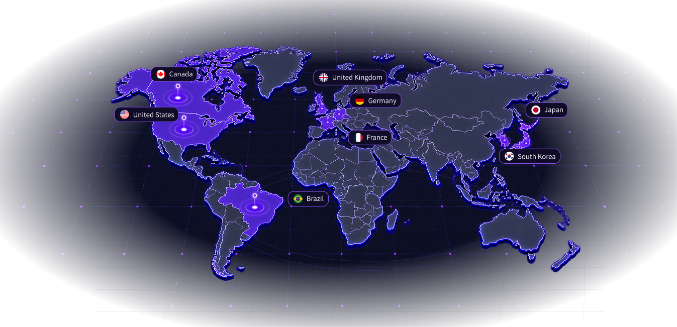 Global proxy network coverage map
